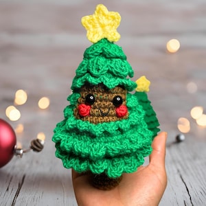 Christmas Tree crochet pattern Amigurumi, Crocheted Tree Pattern, Winter, Christmas crochet tree pattern Holiday Toy Tutorial