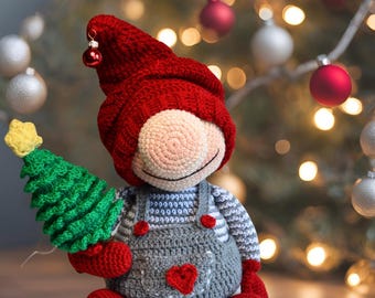 christmas gnome crochet pattern- christmas tree pattern- crochet snowman- Instant Download- Crochet pattern Crochet Gnome - Digital pattern