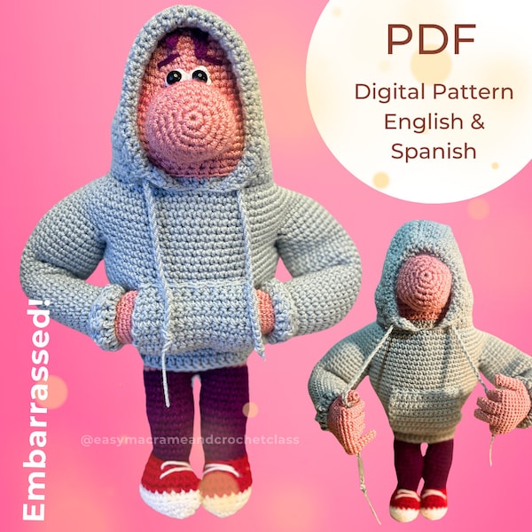 Embarrassment crochet pattern- Amigurumi Crochet Pattern-Digital download-PDF-Embarrassment crochet-intensely pattern-joy pattern-Inside out