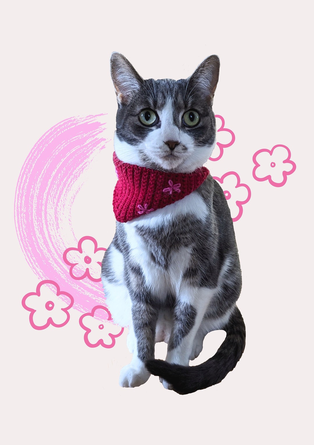 Cat Kerchief Crochet Pattern | Cat Bandana | Pet Accessory | Cat Collar ...