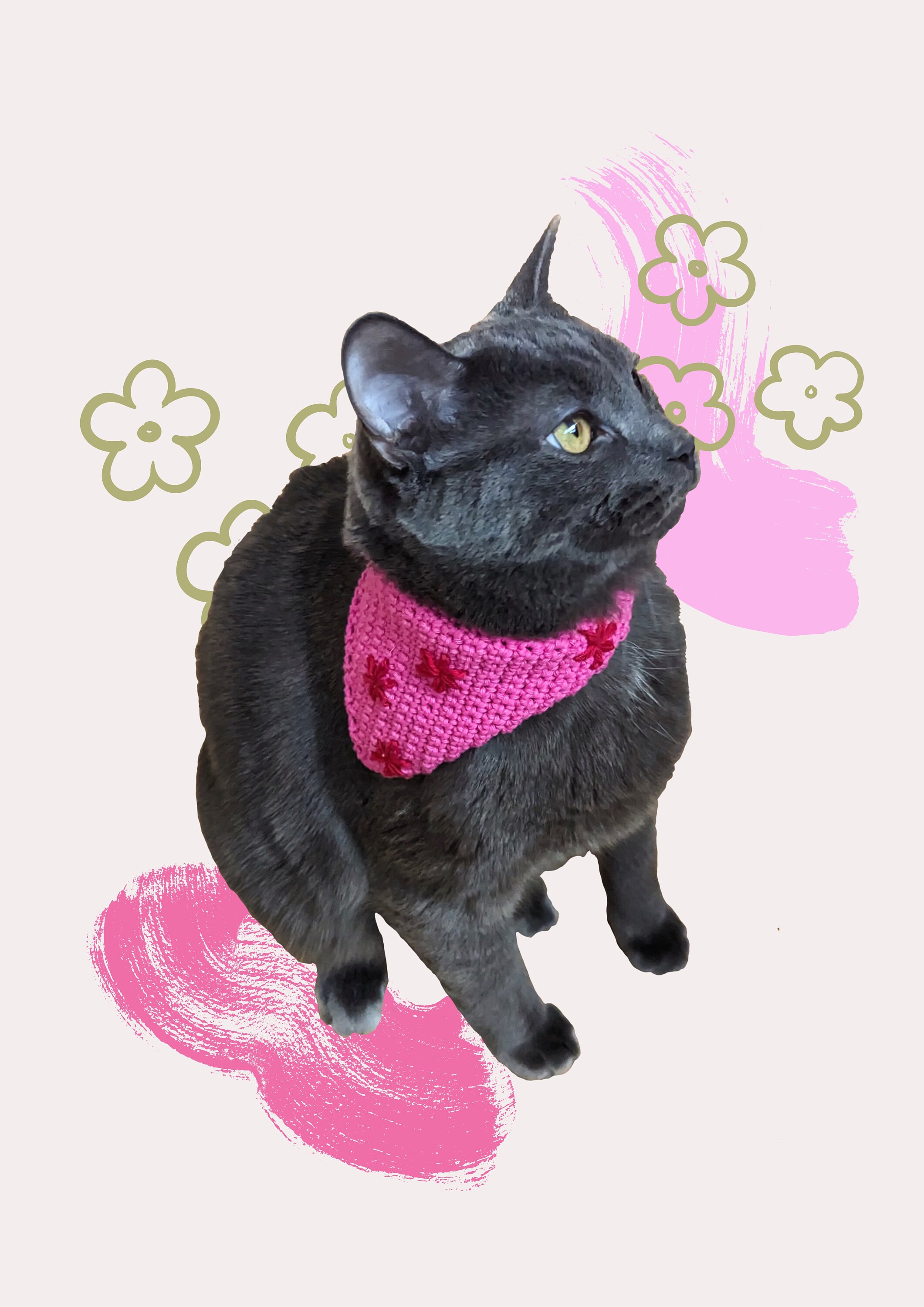 Cat Kerchief Crochet Pattern | Cat Bandana | Pet Accessory | Cat Collar ...