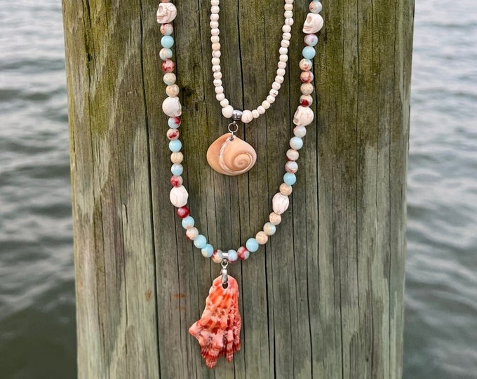 Tier Shell DELILAH Multi-tier Shell Pendant Necklace - One of a Kind - Etsy