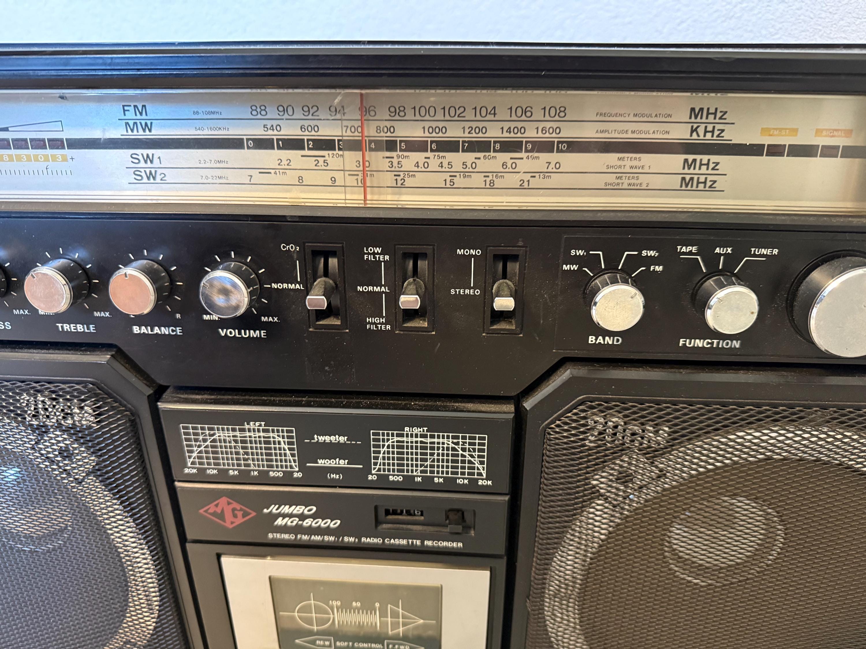 Jumbo MG-6000 Radio Cassette Boombox Vintage - Etsy