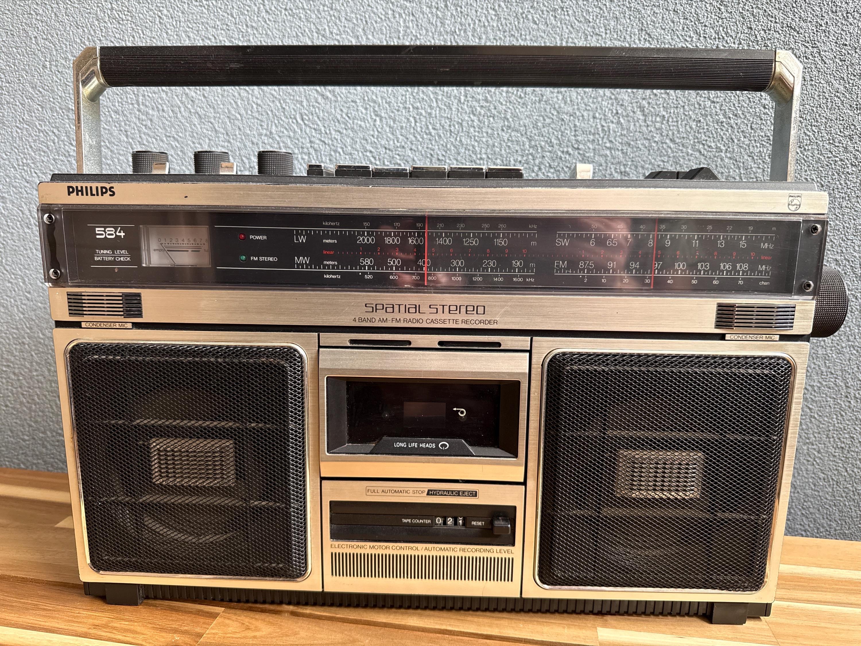 Philips 22RR584 Radio Cassette Boombox Vintage - Etsy Denmark