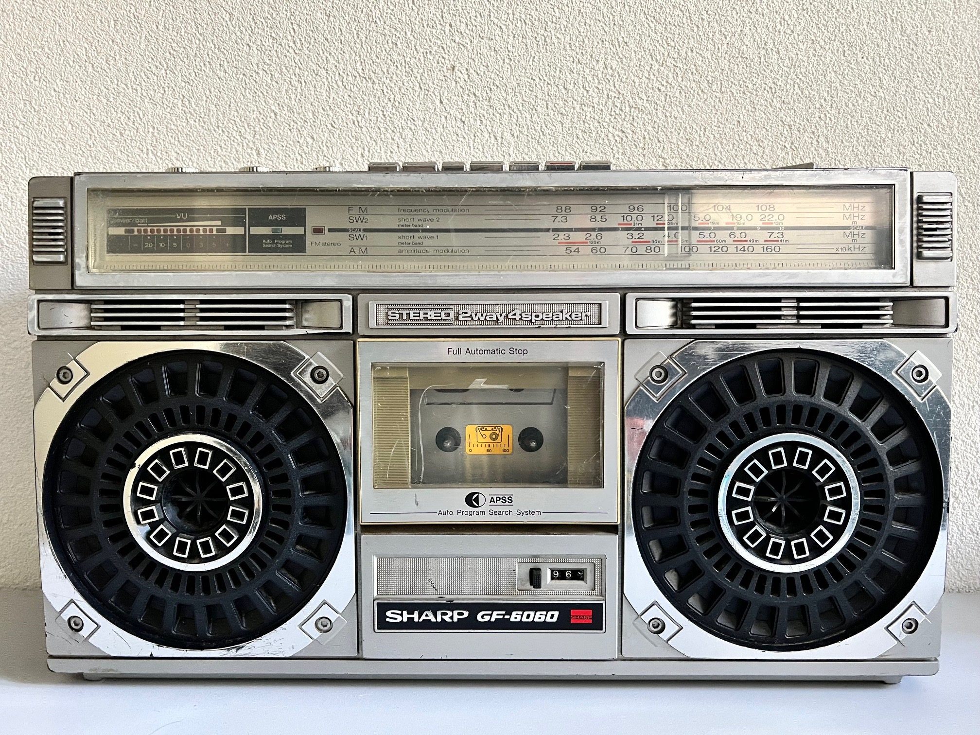 Sharp GF-505ST Boombox Stereo Radio Cassette Vintage Work Perfect 220V Good  Look