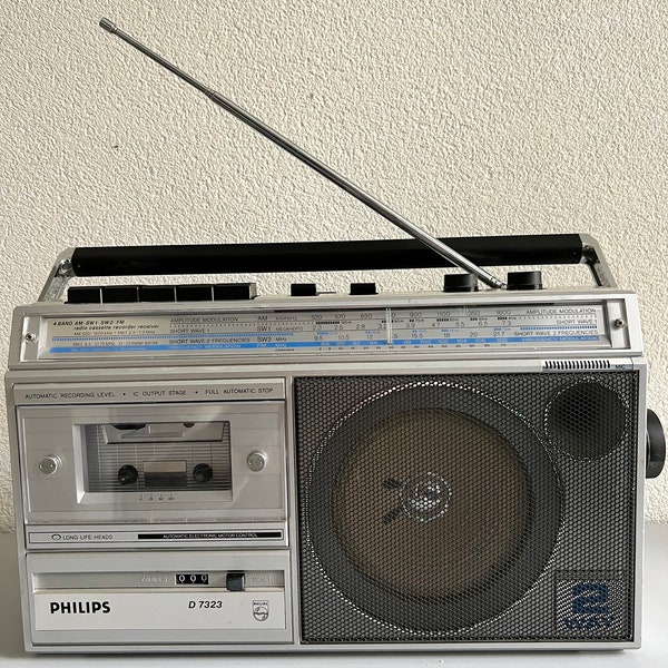 Philips D7323 Radio Cassette Boombox Vintage