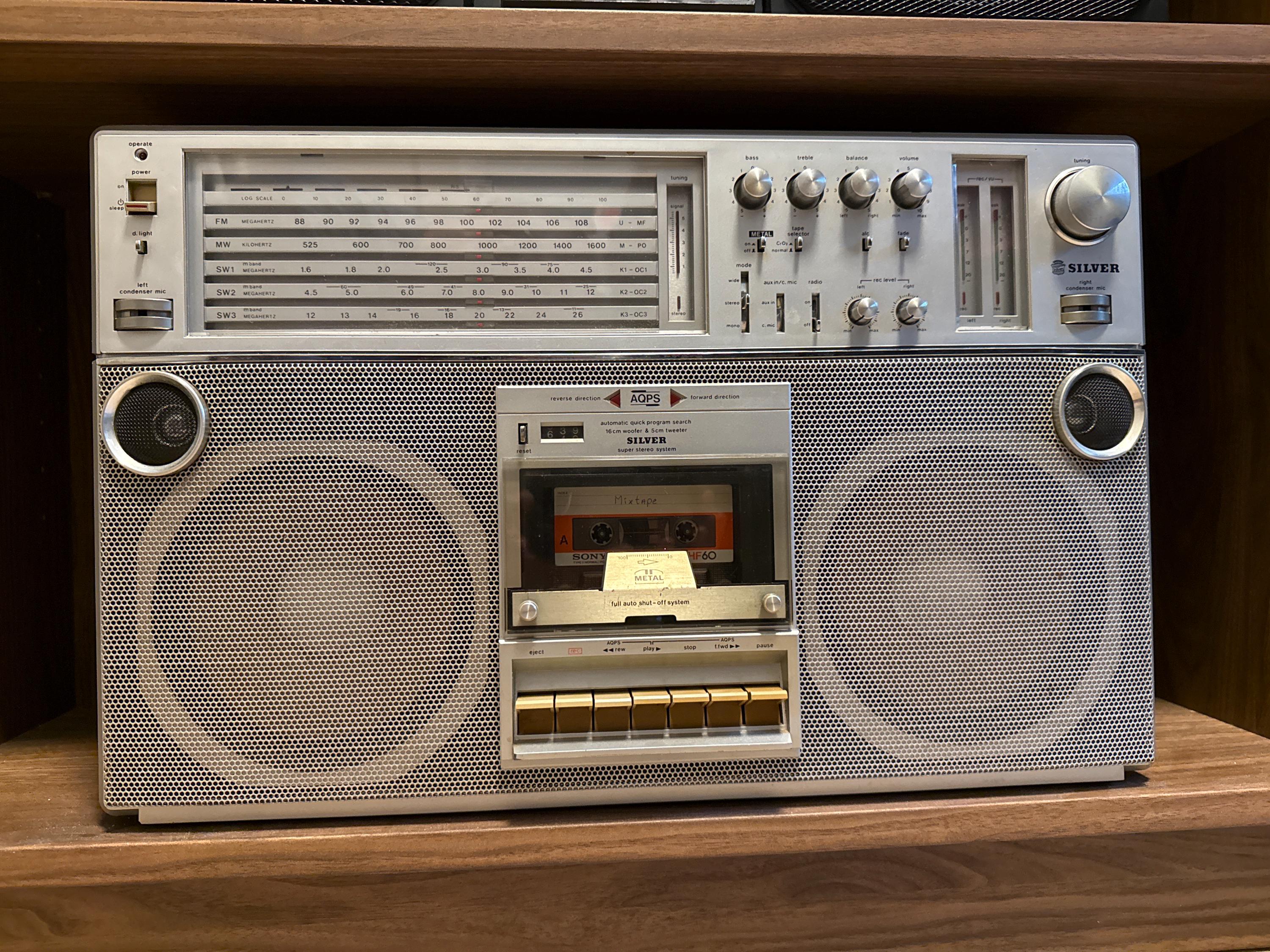 Silver ST858 Radio Cassette Boombox Vintage - Etsy Norway