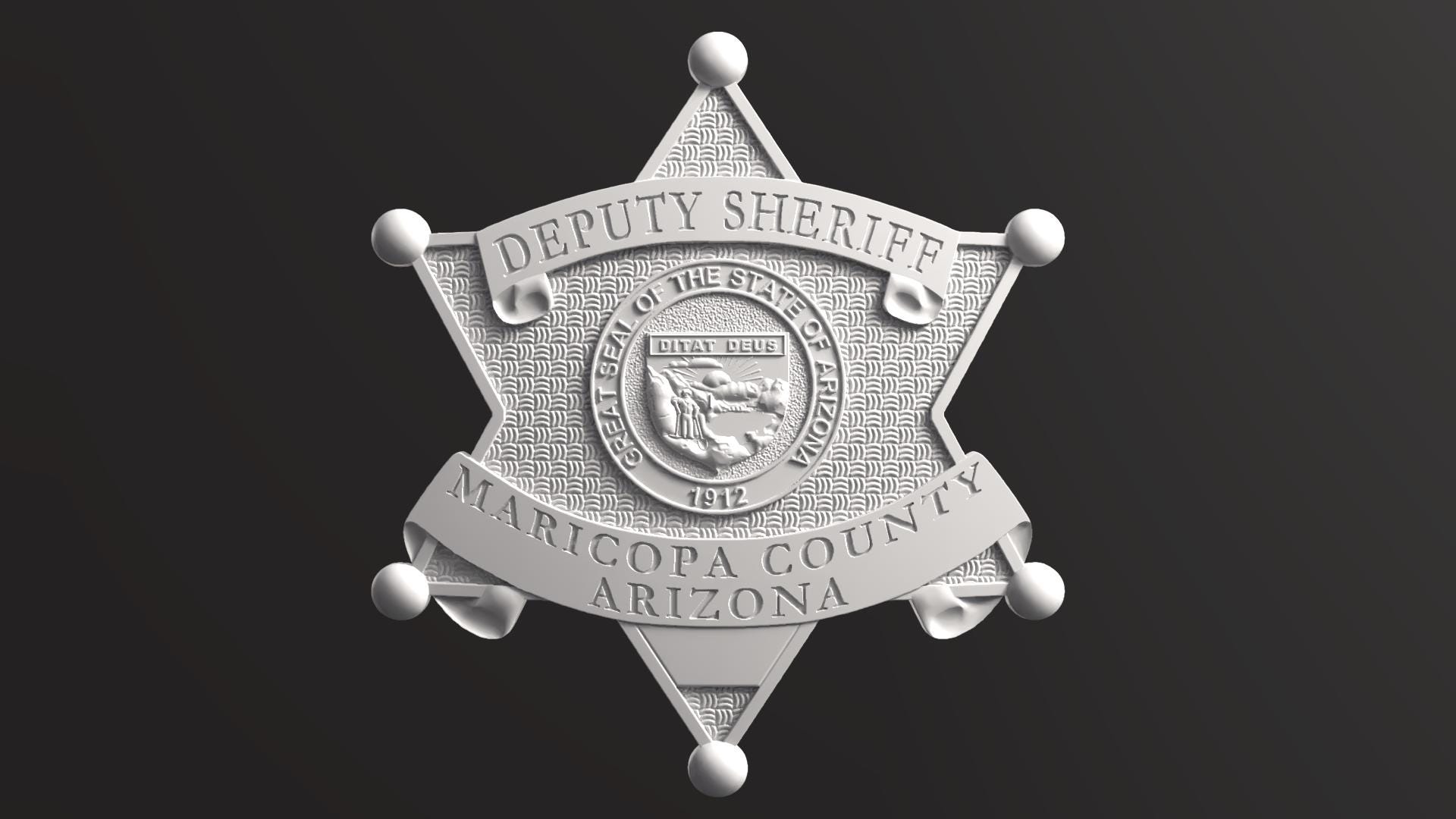 Maricopa County Sheriff Badge STL, CNC Tested 3D Model (digital