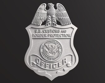 US Customs Badge STL, Digital 3D Model, Tested CNC model, Digital File Download, Not a Physical Item