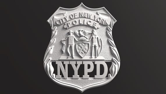 NYPD Officer Badge STL, Digital 3D Model, Tested CNC Model