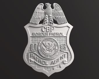 Border Patrol Badge STL, Digital 3D Model, Tested CNC model, Digital File Download, Not a Physical Item