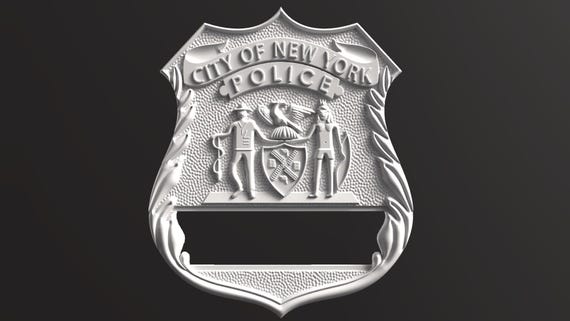 NYPD Officer Badge STL, CNC Tested 3D Model (digital File) - Etsy