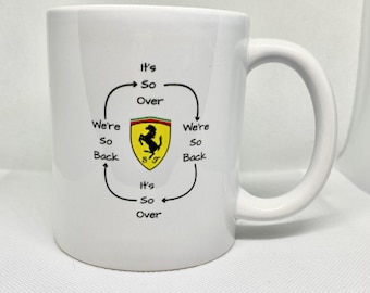 Ferrari F1 Becher und Einkaufstasche Bundle | Lustiges F1 Geschenk