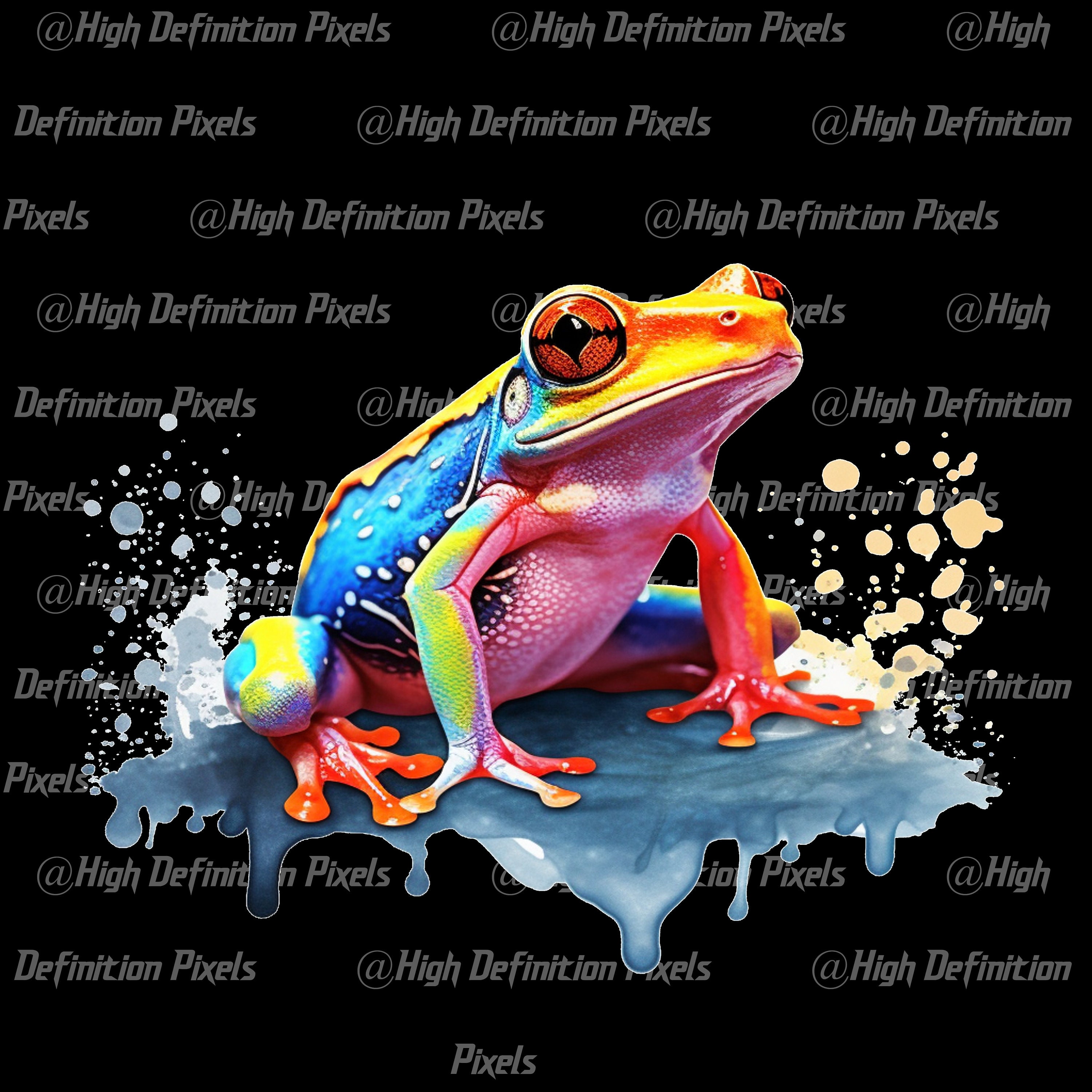 Abstract Tree Frogs 4-pack Clipart W/ Transparent Background || High ...