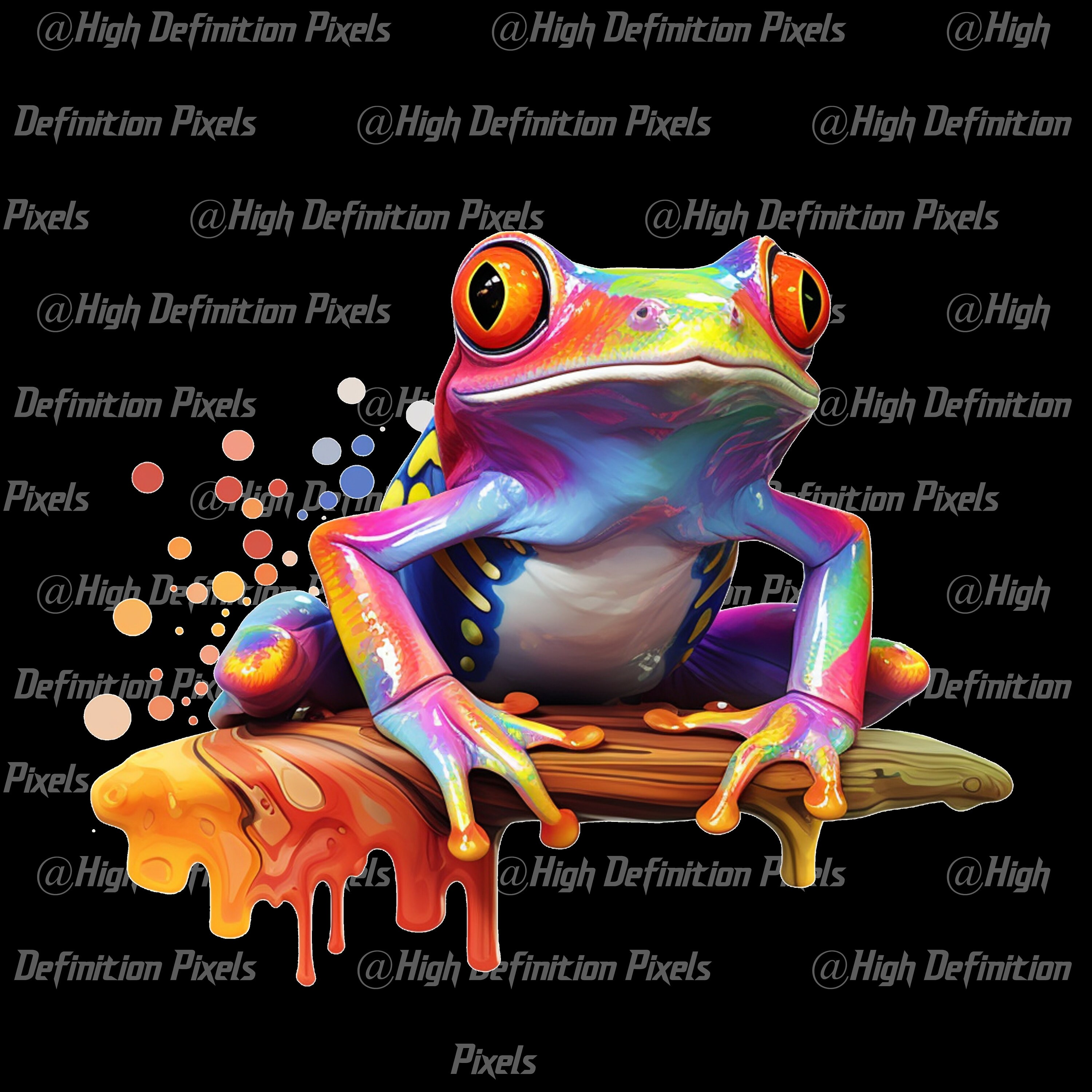 Abstract Tree Frogs 4-pack Clipart W/ Transparent Background || High ...