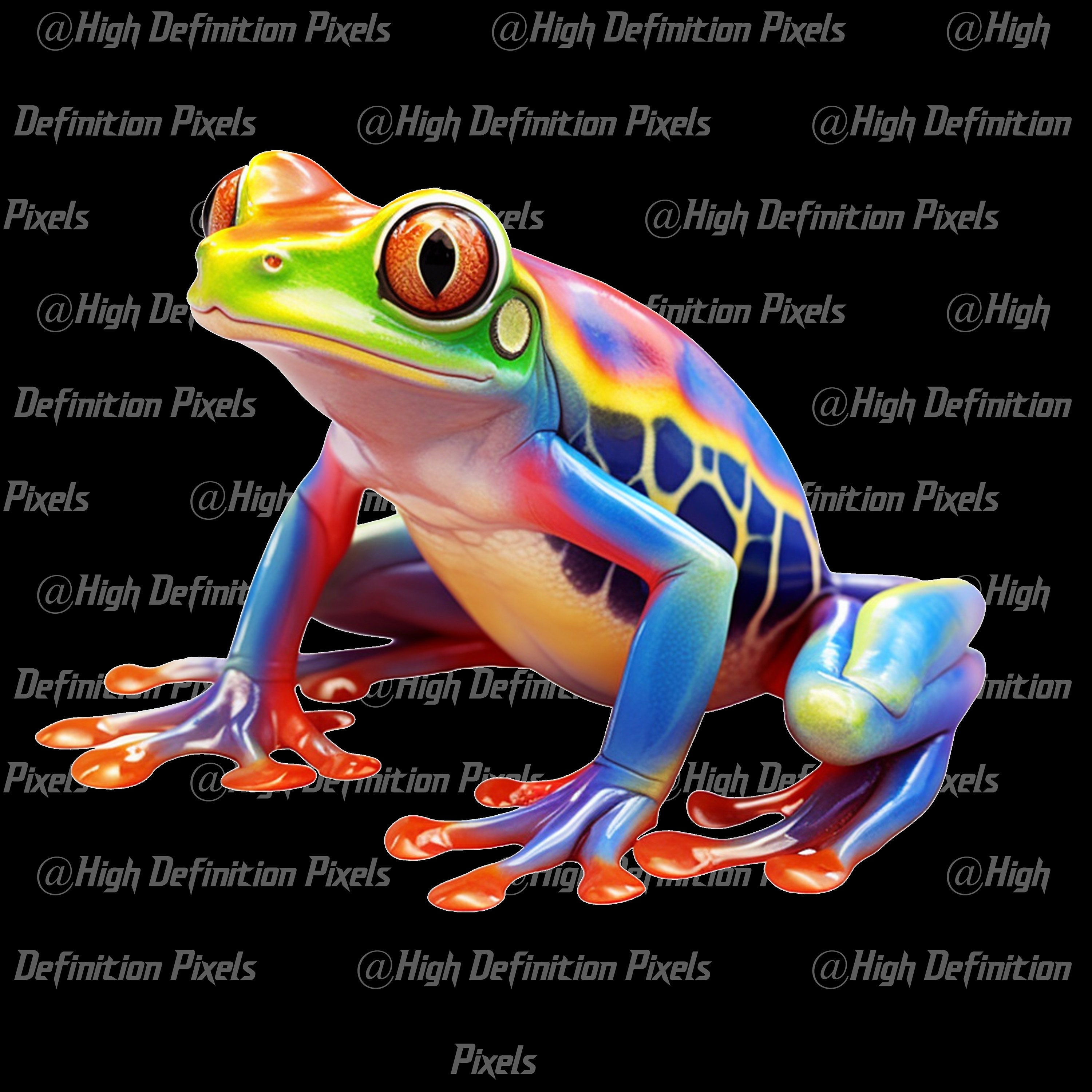 Abstract Tree Frogs 4-pack Clipart W/ Transparent Background || High ...