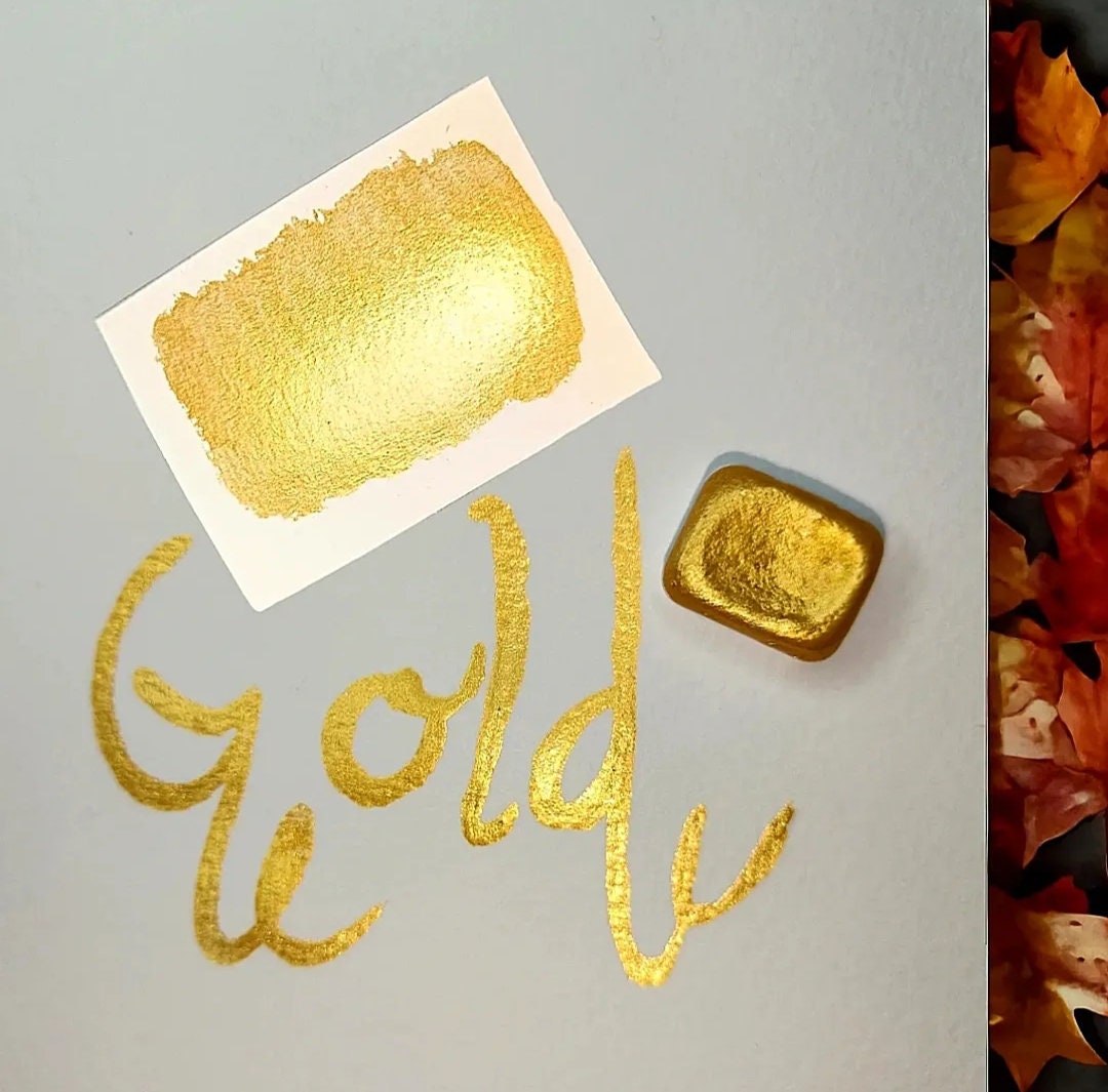Metallic Gold Paint Gold Watercolor Paint Handmade Gold Etsy