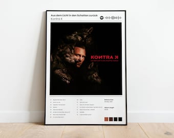 Album Poster Kontra K Aus dem Licht in den Schatten zurück, Rap Poster, Deutschrap Album-Cover, Album-Wandkunst