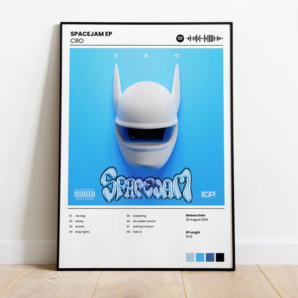 Album Poster CRO SPACEJAM EP, Rap Poster, Deutschrap Album-Cover, Album-Wandkunst