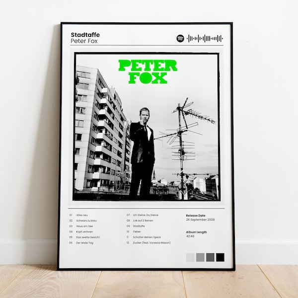 Album Poster Peter Fox Stadtaffe,  Deutschrap Album-Cover