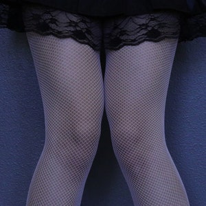 White Fishnets - Gothic Emo White Fishnet Stockings - Lolita White tights - Harajuku Grunge Fishnet Tights - Alt pantyhose