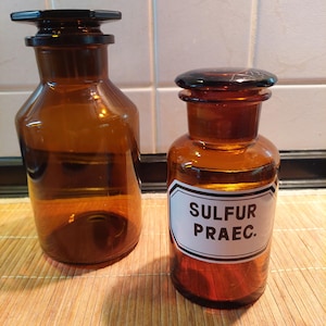 old brown apothecary bottles