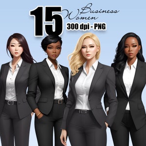 Business Woman Clipart, Woman Clipart, Black Woman Clipart, Business Fashion Clipart Graphics, Female Boss Illustration, Lady Boss Clipart