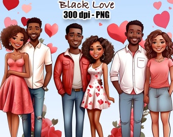Imágenes Prediseñadas de pareja romántica, pareja negra, imágenes prediseñadas de San Valentín, parejas, mujer negra PNG, imágenes prediseñadas de chica negra, boda, día de San Valentín afro