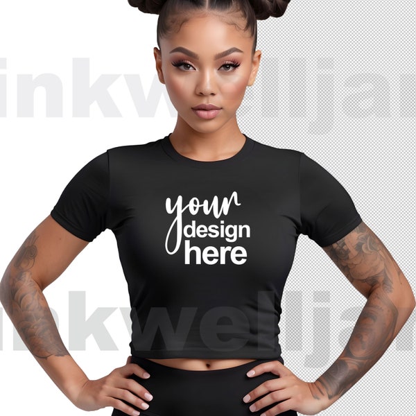 Bella Canvas Baby Tee Mockup, Women's Crop Top, 4062, Bella Canvas 6681, Black Bella Canvas 1010, Crop Top Mockup, Black Cropped Tee Mockup