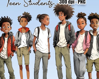 Kids PNG, Kids Clipart, Children Clipart Kids PNG, Boy Girl Clipart African American, Cute Kid Clipart Kid Character Clipart Fashion Clipart