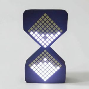 Cyber style LED electronic hourglass timer with digital sand display and modern desk decoration aesthetic