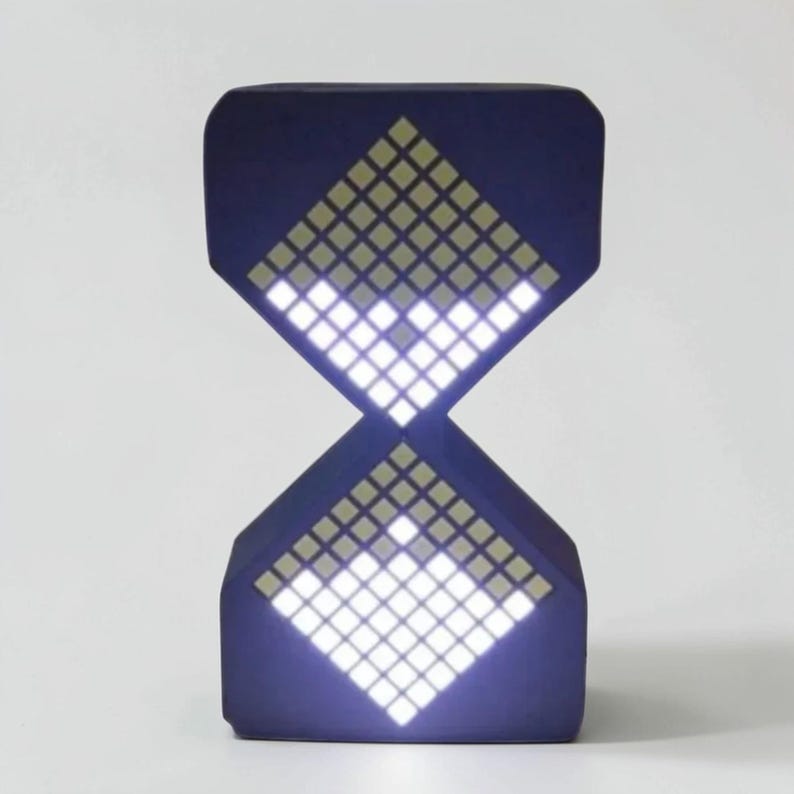 Cyber style LED electronic hourglass timer with digital sand display and modern desk decoration aesthetic