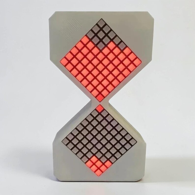 Cyber style LED electronic hourglass timer with digital sand display and modern desk decoration aesthetic