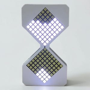 Cyber style LED electronic hourglass timer with digital sand display and modern desk decoration aesthetic