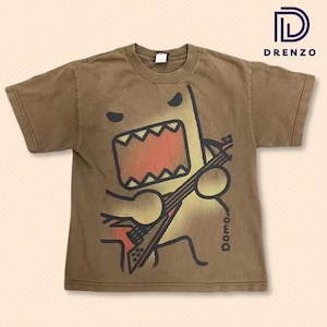 Koszulka Domo Kun, Koszulka damska na prezent Y2k, Koszulka Domo Kun dla niej | Luźne bluzki casualowe Y2k