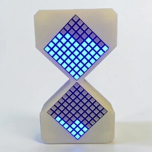 Cyber style LED electronic hourglass timer with digital sand display and modern desk decoration aesthetic