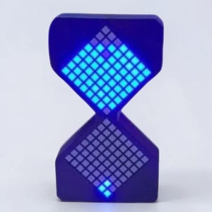 Cyber style LED electronic hourglass timer with digital sand display and modern desk decoration aesthetic