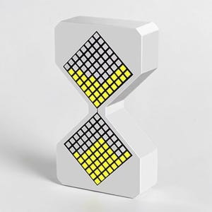 Cyber style LED electronic hourglass timer with digital sand display and modern desk decoration aesthetic