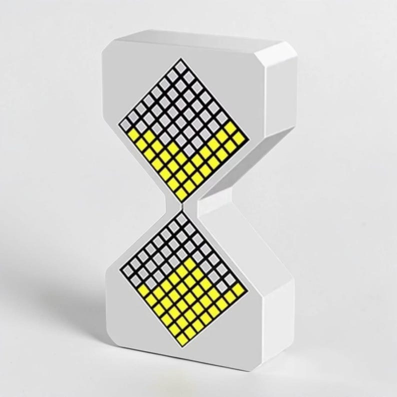 Cyber style LED electronic hourglass timer with digital sand display and modern desk decoration aesthetic