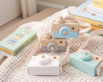 Wooden Fashion Camera Baby Toys Pendant Baby Block Montessori Toys for Children Wooden DIY Presents Nursing Gift Outdoor Toys
