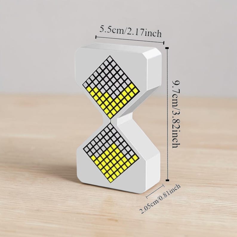 Cyber style LED electronic hourglass timer with digital sand display and modern desk decoration aesthetic