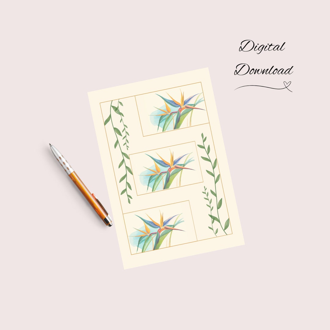 Bird of Paradise Printable Greeting Card - Etsy