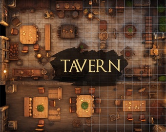 Wirtshaus Battle Map, D&D Battle Map, D&D, BattleMap, Dungeons and Dragons, 5e, Roll20, Fantasy Map, Battle map, Gießerei, VTT, Map