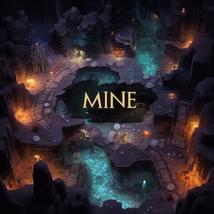 Mine Battle Map, DnD Battle Map, D&D, BattleMap, Dungeons and Dragons, 5e, Roll20, Fantasy Map, Battle map, Foundry, VTT, Kaart