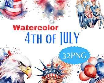 4th of Jul 2020 Clipart-Paket: Grillgrafik (32 PNG)