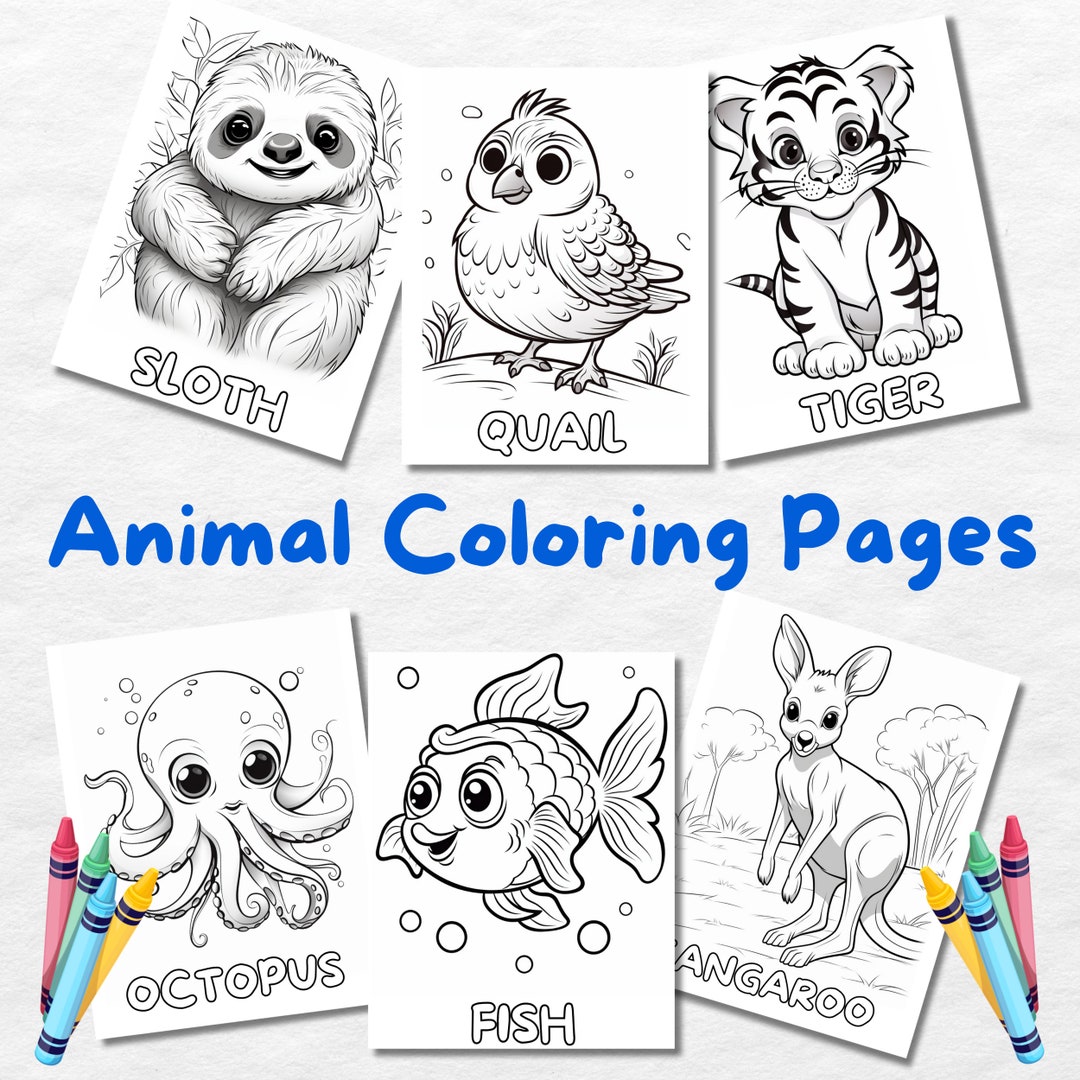 Printable Alphabet Animals Coloring Pages for Kids, Toddlers Activity