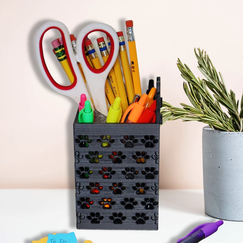 3D Printed Cat Pencil Holder, Plastic Pencil Box, PLA Pen Holder, Cat