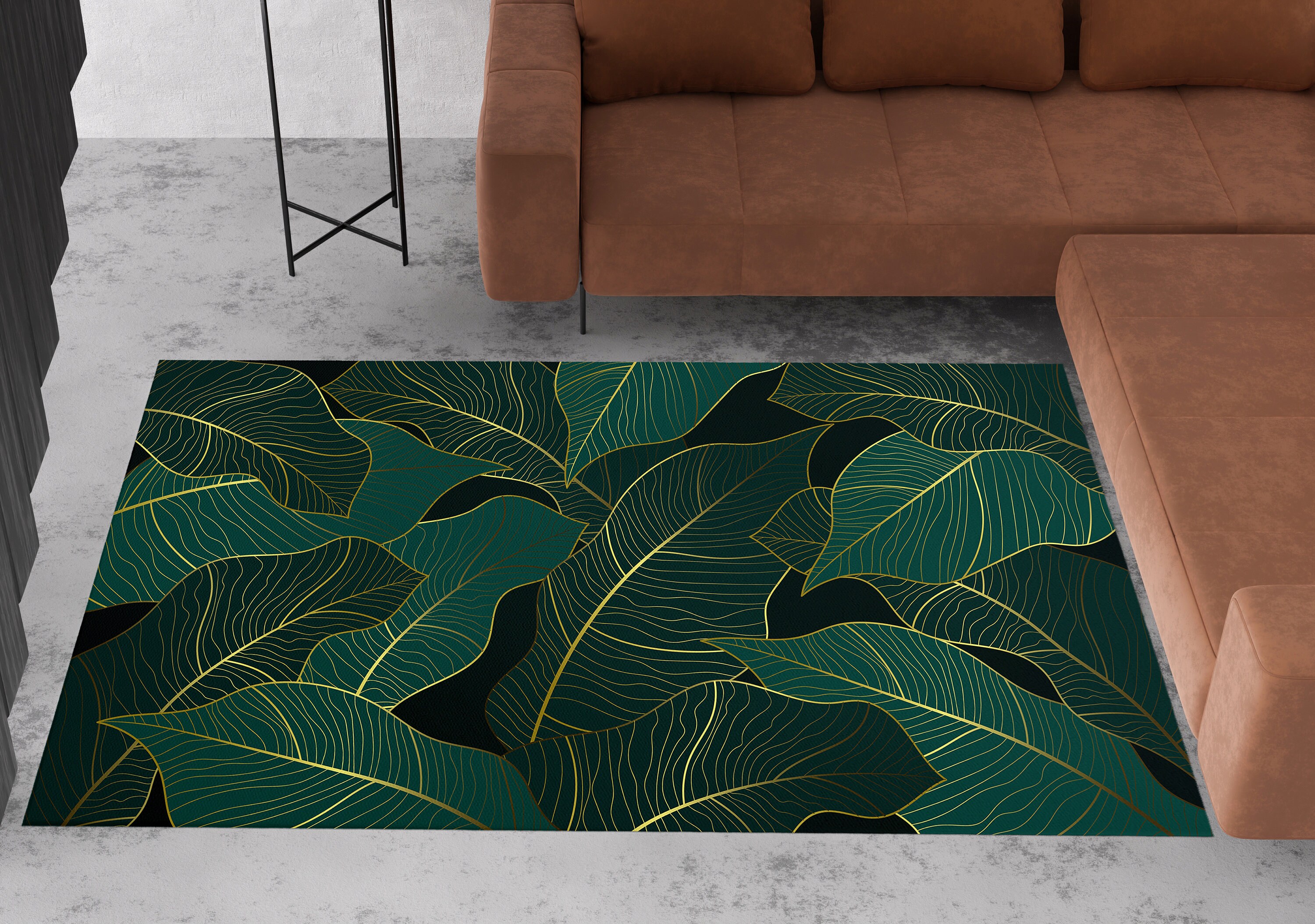Leaf Rug Jungle Leaves Rug Jungle Rug Jungle Pattern Rug Etsy