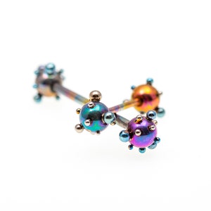 Implant Grade Titanium Barbell - 14G and 16G Unique Titanium Externally Threaded Straight Barbell - Industrial Piercing Jewelry