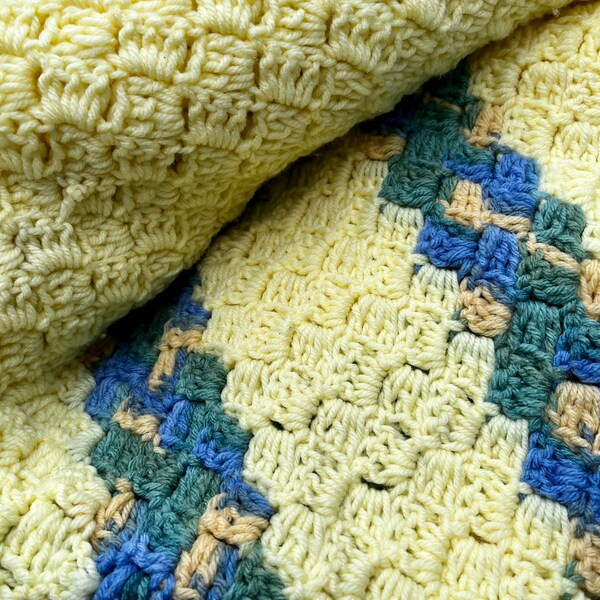 Vintage Knit Blanket Etsy